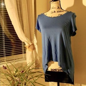 🧊🧊Monochrome blue Merona formal high-low shirt